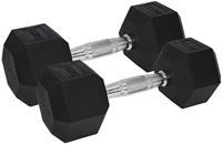 Urban Fitness PRO Haltère Hexagonale - revêtement caoutchouc paire noire 2 x 10kg fitness