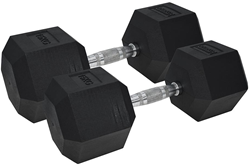 Urban Fitness PRO Haltères hexagonaux - revêtement en caoutchouc (la paire) Noir - 15kg