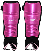 Uwin protège-tibias hockey rose-violet-noir small pour enfants