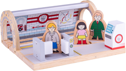 BigJigs station de métro en bois - accessoire pour train jouet