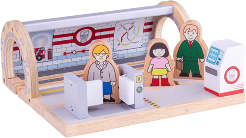 BigJigs station de métro en bois - accessoire pour train jouet
