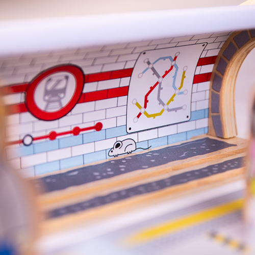 BigJigs station de métro en bois - accessoire pour train jouet-2