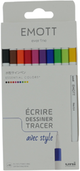 Uni-ball Set de feutres fin couleurs essentielles 10 pièces - stylos créatifs