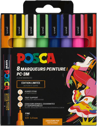 Uni Posca Uni Posca Markers PC-3M Set 8 Stuk Pop Kleuren