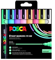 Posca marqueurs set couleurs douces 8 pièces - brushpen créatif