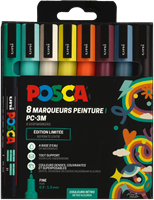 Posca set de marqueurs couleurs rétro - PC3M 8 pièces brush pen créatif