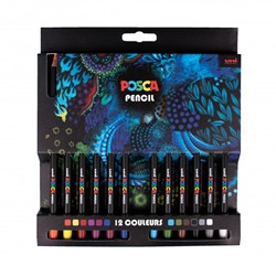 Posca crayons de couleur set - 12 pièces - crayons créatifs assortis