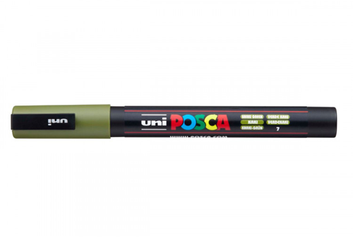 Posca marqueur peinture PC-3M kaki pour dessin et peinture créatifs
