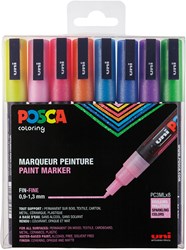 Posca set de marqueurs peinture paillettes pastel 8 pcs - stylos créatifs