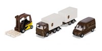 Siku set de jouets logistique camion UPS avec chariot élévateur et remorque