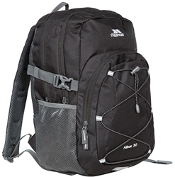 Trespass sac à dos Albus - sac à dos noir 30L avec détails réfléchissants