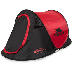 Trespass tente pop-up Swift rouge noir - 2 personnes camping étanche