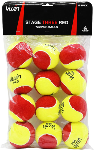 Uwin tennis balles rouges Stage 3 - lot de 12 pour débutants et enfants