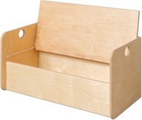Van Dijk Toys Banc cube en bois / banc pour enfants avec espace de rangement Naturel - 70x35x35cm à partir de 1 an (Qualité de la garde d'enfants)-2