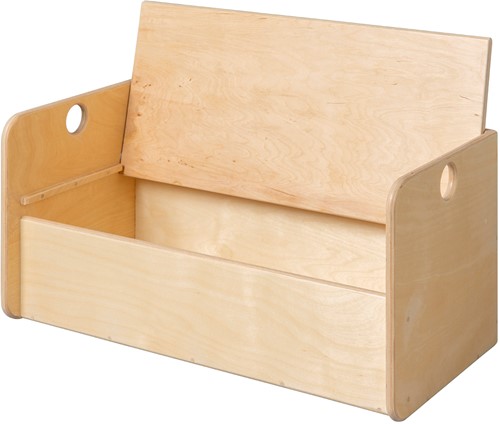 Van Dijk Toys Banc cube en bois / banc pour enfants avec espace de rangement Naturel - 70x35x35cm à partir de 1 an (Qualité de la garde d'enfants)-2