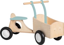 Pertina vélo porteur en bois pour enfants dès 1 an - bleu/vert vintage