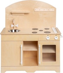 Van Dijk Toys cuisine / kitchenette en bois XL - Naturel avec blanc (Qualité de garde d'enfants)