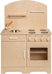 Van Dijk Toys cuisine en bois / kitchenette - Naturel avec blanc (Qualité de garde d'enfants)
