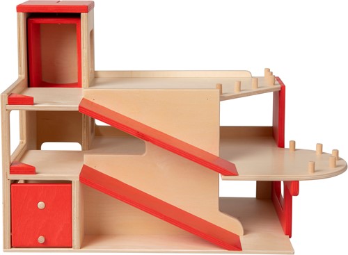 Van Dijk Toys garage à jouets en bois, 2 étages avec ascenseur (Qualité de la garde d'enfants)