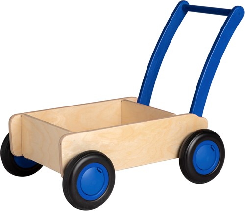 Van Dijk Toys trotteur en bois à partir de 1 an - Naturel - Bleu (Qualité de la garde d'enfants)