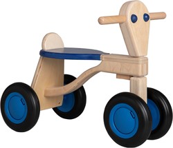 Van Dijk Toys Vélo d'équilibre en bois de bouleau à partir de 1 an - Bleu (Qualité de la garde d'enfants)