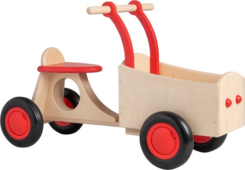 Van Dijk Toys vélo cargo en bois pour enfants à partir de 1 an - Rouge (Qualité de la garde d'enfants)-2