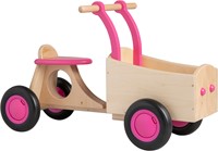 Van Dijk Toys vélo cargo en bois pour enfants à partir de 1 an - Rose (Qualité de la garde d'enfants)-2