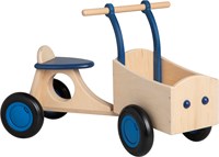 Van Dijk Toys Vélo cargo pour enfants en bois à partir de 1 an - Bleu (Qualité de la garde d'enfants)