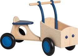 Van Dijk Toys Vélo cargo pour enfants en bois à partir de 1 an - Bleu (Qualité de la garde d'enfants)
