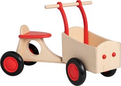 Van Dijk Toys vélo cargo en bois pour enfants à partir de 1 an - Rouge (Qualité de la garde d'enfants)