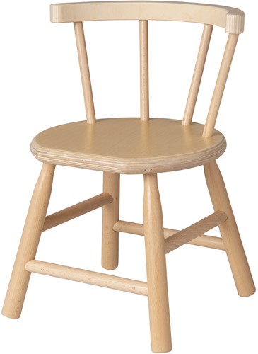 Van Dijk Toys chaise haute en bois avec dossier courbé - Naturel (Qualité de la garde d'enfants)