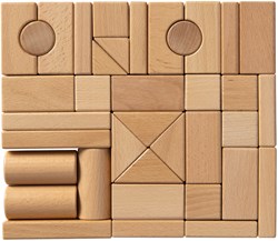 Van Dijk Toys blocs de bois de hêtre - 37 pièces