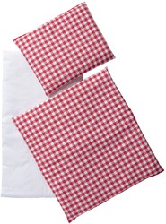 Van Dijk Toys Housse de lit à carreaux rouge/blanc 3 pièces - Rouge