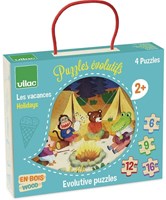 Vilac puzzle vacances puzzle progressif en bois 4 pièces