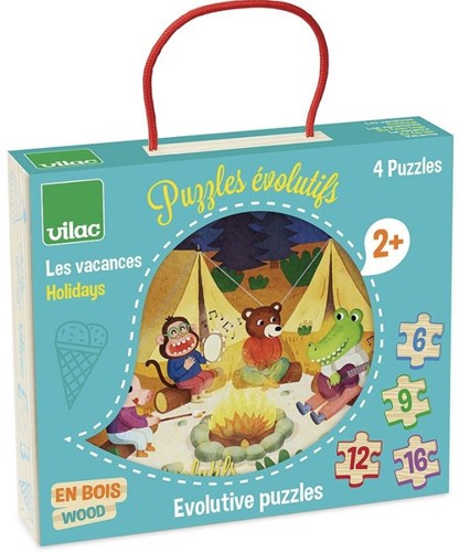 Vilac puzzle vacances puzzle progressif en bois 4 pièces