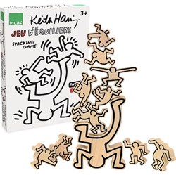 Vilac jeu d'équilibre en bois Keith Haring - jeu d'empilement pour enfants