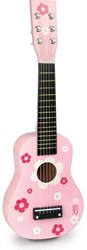Vilac guitare en bois fleurs rose guitare enfant avec médiator et corde de rechange