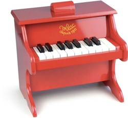 Vilac piano en bois rouge avec partitions - instrument de musique jouet