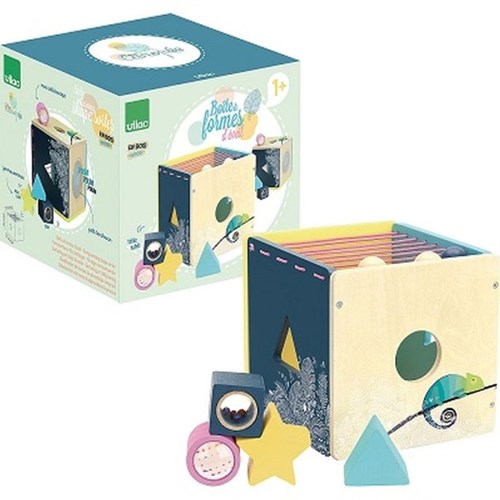 Vilac boîte à formes en bois jouet éducatif multicolore bébé sensoriel