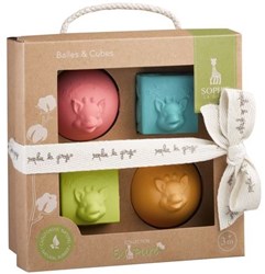 Boules de jeu et blocs à empiler So'Pure de Sophie la Girafe - 4 pièces