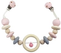 Hess chaîne landau bois naturel rose accessoire bébé poussette
