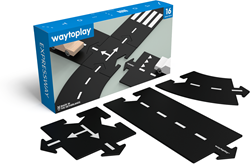 Waytoplay Circuit Routier en Caoutchouc Starter Set - 16 pièces - Piste Flexible