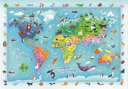 Clementoni puzzle - 60 maxi pièces - Carte de la faune 2025 - jouet éducatif