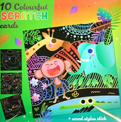 Wins Holland cartes à gratter jungle set - cartes créatives à gratter