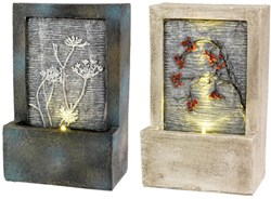 Lumineo décoration fontaine LED avec fleur et lumière blanc chaud 9,5x15x23cm