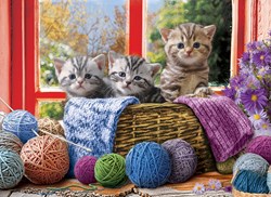 Eurographics puzzle Knittin' Kittens - 500 pièces XL chats animaux