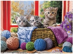 Puzzle Eurographics Knittin' Kittens - 500 pièces XL