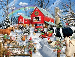 SunsOut XXL Teile - Winter Barn - 500 Teile