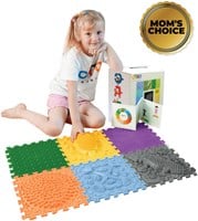Ortoto Tapis de puzzle de massage sensoriel Herbe boîte 8 pièces-2