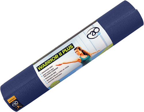 Fitness-Mad tapis de yoga Warrior II Plus 6mm bleu foncé antidérapant confort